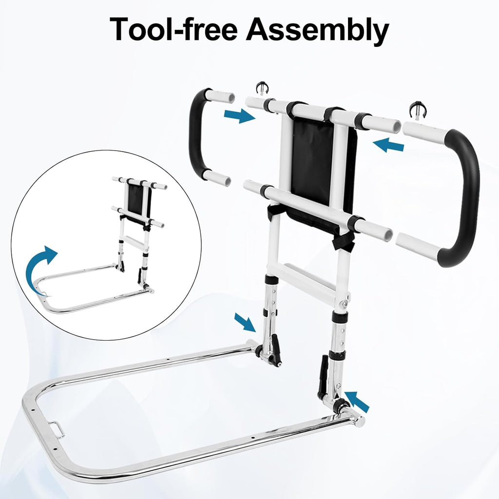 Bed Rail for Elderly Adults Safety with Adjustable Height and Dual Side Handles Q257