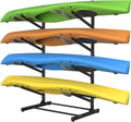 Adjustable Kayak Storage Rack, Freestanding Sup Storage Stand, Weatherproof Canoe Holder, Heavy Duty Paddleboard Bracket, Surfboard Bracket for Indoor, Outdoor, Garage, Shed, Dock (4 Levels)