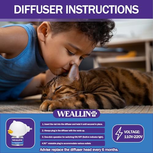 Cat Calming Diffuser Kit with 2 Refills - 60 Days of Relaxation D2604