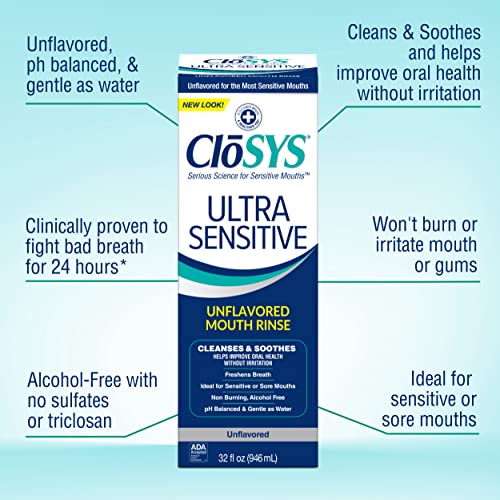 Ultra Sensitive Mouthwash, 32 Ounce, Unflavored, Alcohol Free, Dye Free C735