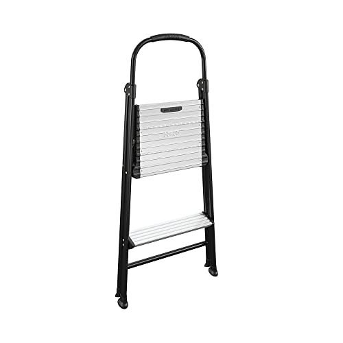 2-Step Aluminum Folding Step Stool with Rubber Hand Grip D954