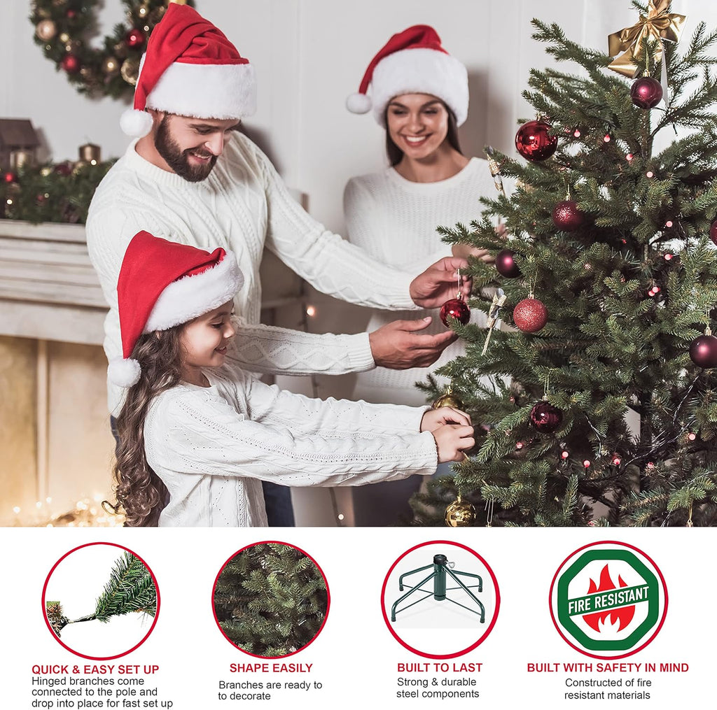 7.5 ft Pre-Lit Balsam Fir Artificial Christmas Tree with 800 Clear Lights I843706
