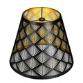 Metal Small Lamp Shade Etched Arrows 5" Top X 9" Bottom X 7" High, ALUCSET Small Lampshade, Table Lamps Replacement Shade, Spider Fitter Black Outside Gold Inside Metal Etched Lampshade