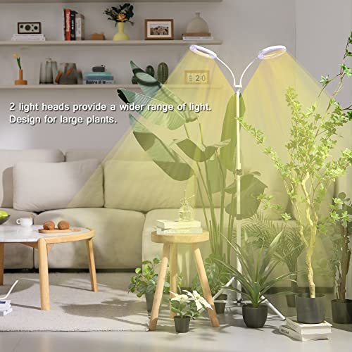 Full Spectrum LED Floor Plant Light with Timer and Adjustable Height H6013