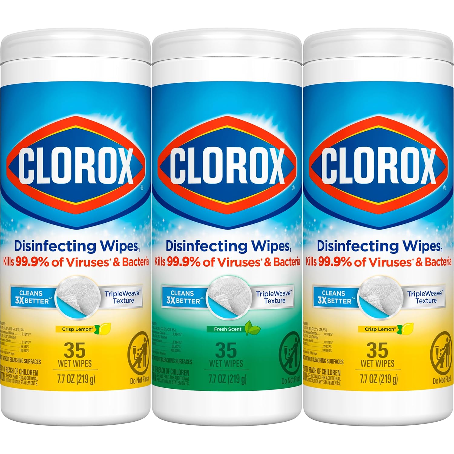 Disinfecting Wipes Value Pack, 35 Count Each, Pack of 15 M624639