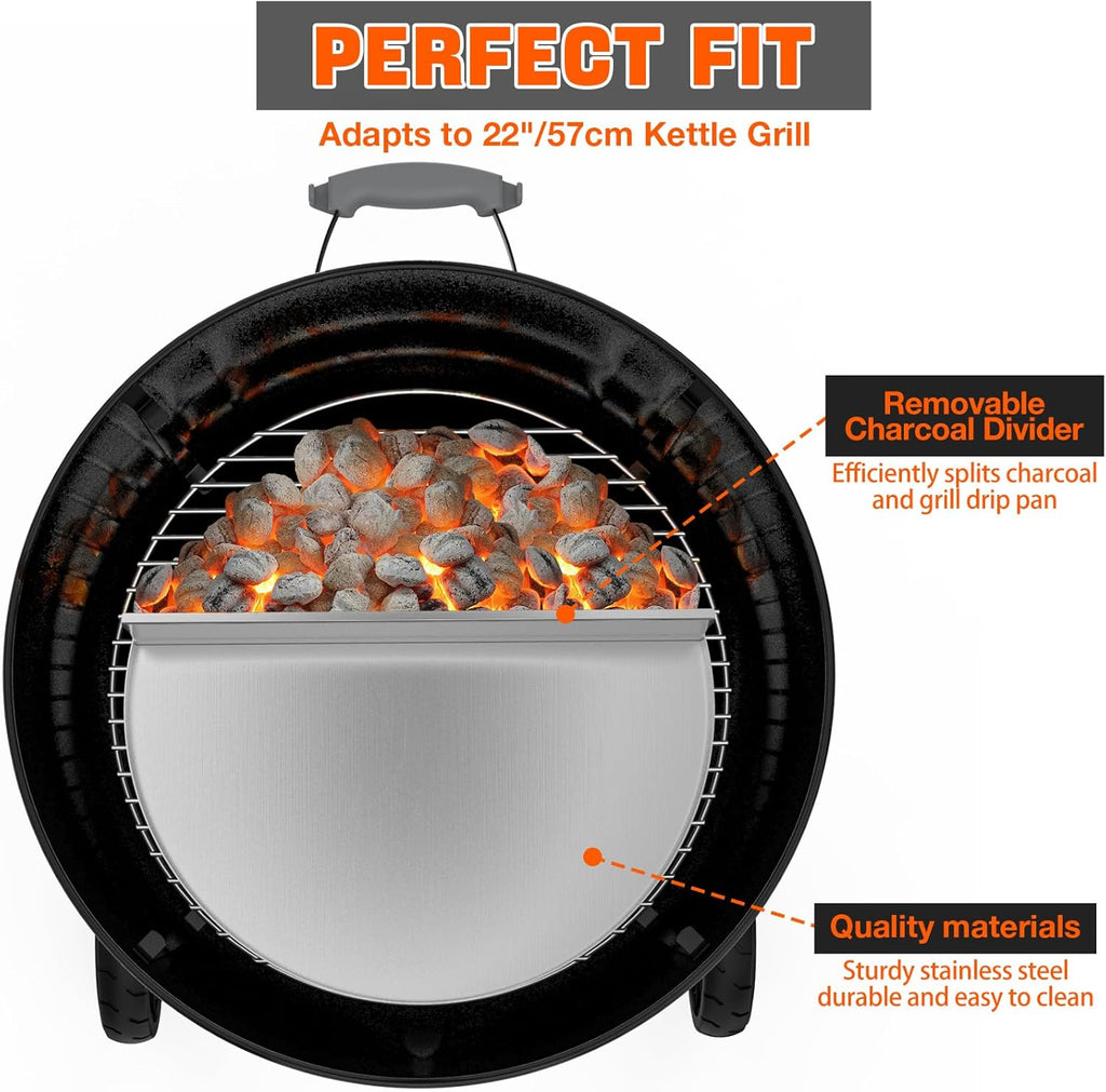 Stainless Steel Detachable Grill Drip Pan for 22" Kettle Grills L653414