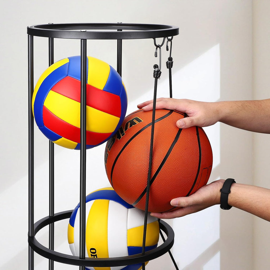 3 Layer Vertical Ball Storage Rack, Wall Mounted Ball Holder for Garage & Home O917870