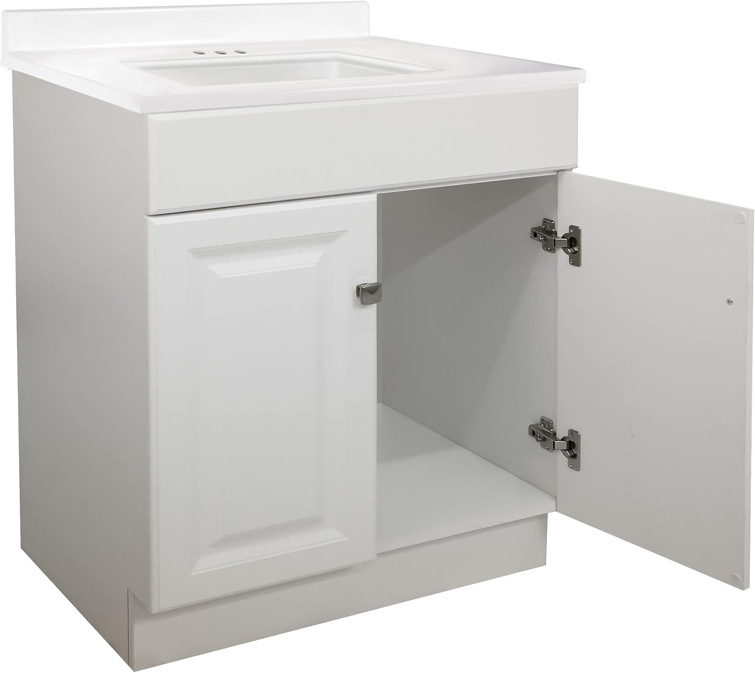 Cultured Marble 2-Door Bathroom Vanity Top, 31x22, White M40775