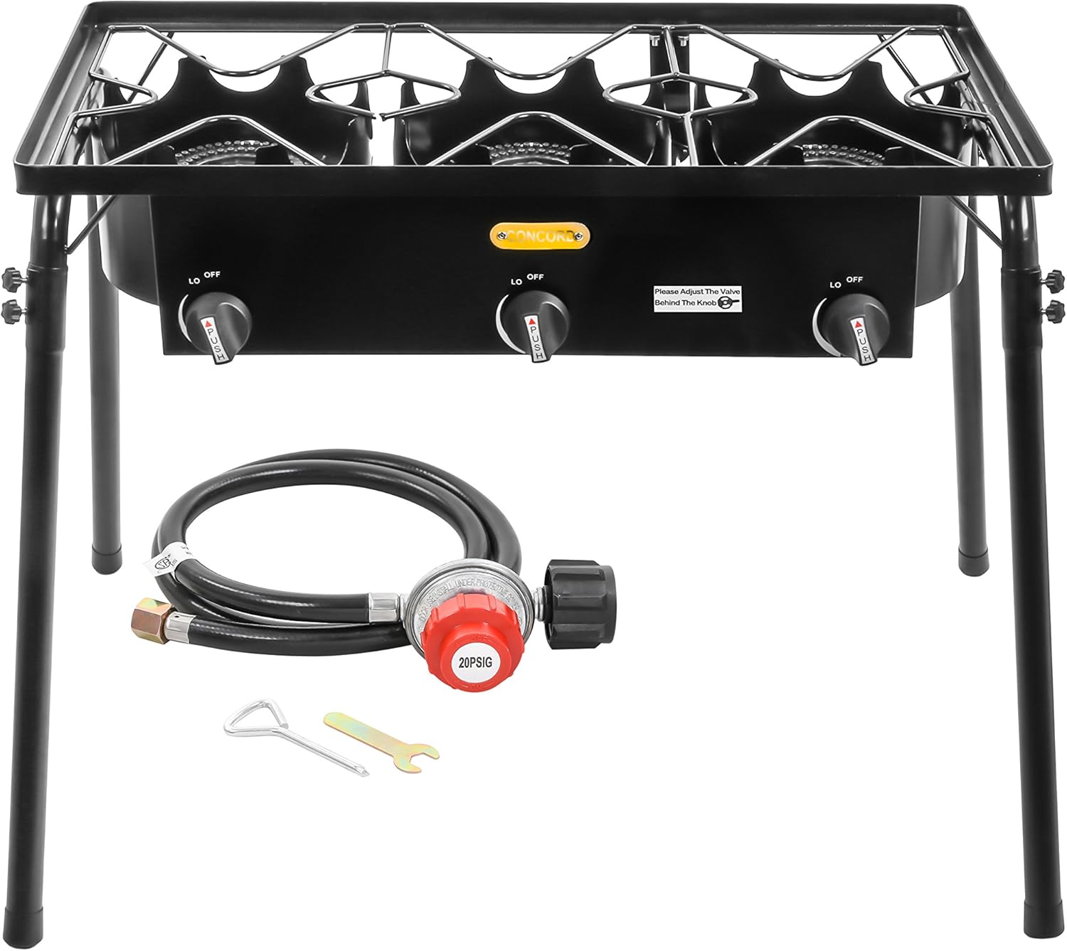 Concord Triple Burner Outdoor Propane Stove Cooker w/Regulator, 3 Burner Stove Brewing Supply