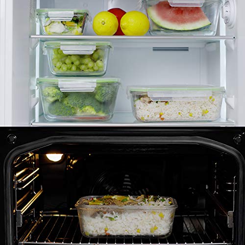 63 Oz Glass Food Storage Containers with Locking Lids, 2 Pack J801