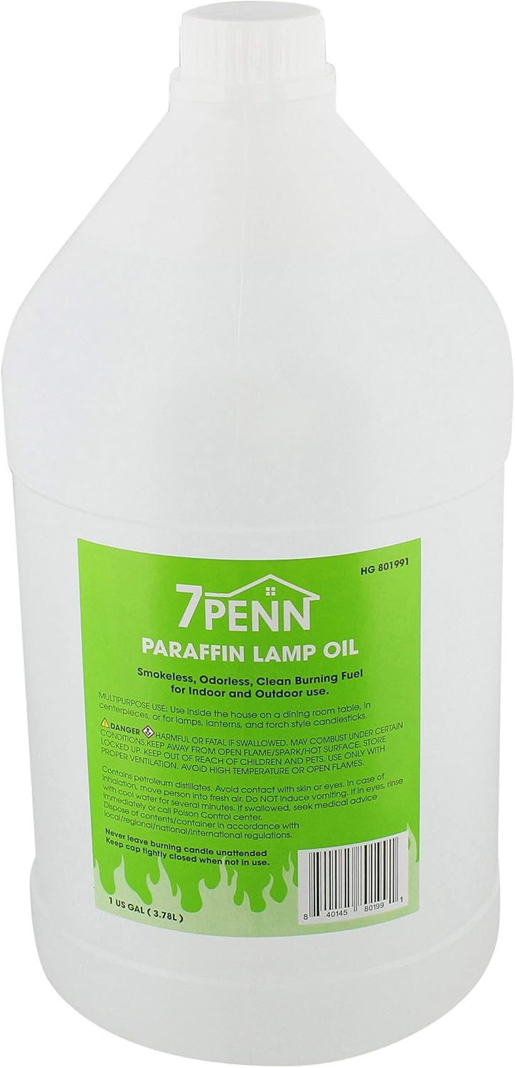 Odorless Smokeless Lamp Oil Fluid - 1 Gal Clear Paraffin Oil Lantern Fuel Y130111