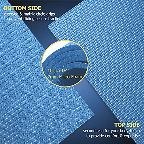 Extra Large Yoga Mat 12x6x7mm, Non-Slip Thick Workout Mat for Home Gym Flooring I124