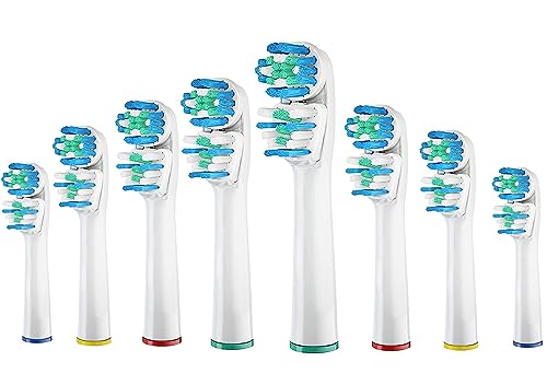 Dual-Clean Replacement Brush Heads Compatible with Oral-B Vitality Series, Fits for Pro 1000, Smart 1500, Genius X, Double Clean Toothbrush Heads Provide Twice Clean - 8 Pcs