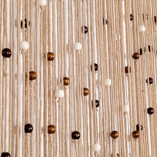 Macrame Beaded Curtain Handmade Cotton Doorway Hanging Room Divider, 1 Panel N1968
