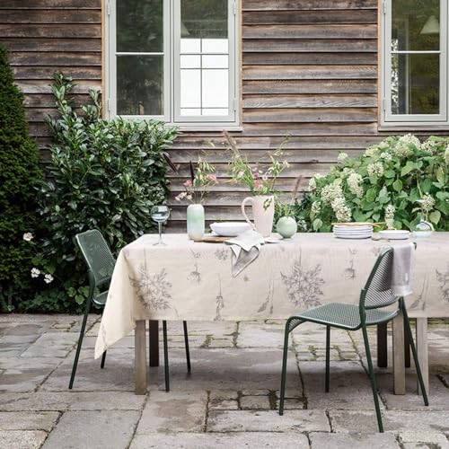 Round Tablecloth Cotton Linen Botanical Print for Dining Kitchen Picnic O697030