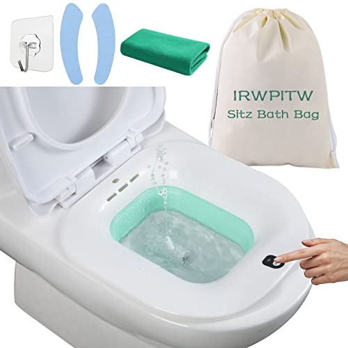 Sitz Bath, Electric Sitz Bath for Toilet Seat Hemorrhoids Postpartum Care Bowl, Sitz Baths Salts Tub for Women Men, Sits Bath Soak Pan, Butt Bath Basin, Portable, Water Spray Style, Blue