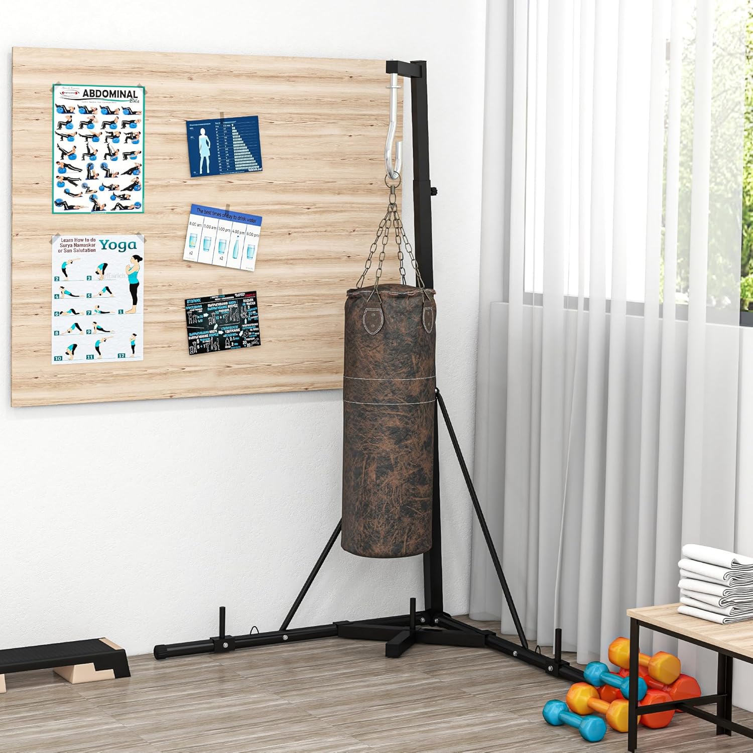 Foldable Punch Bag Stand, Height Adjustable, Heavy Bag Stand Only X45932