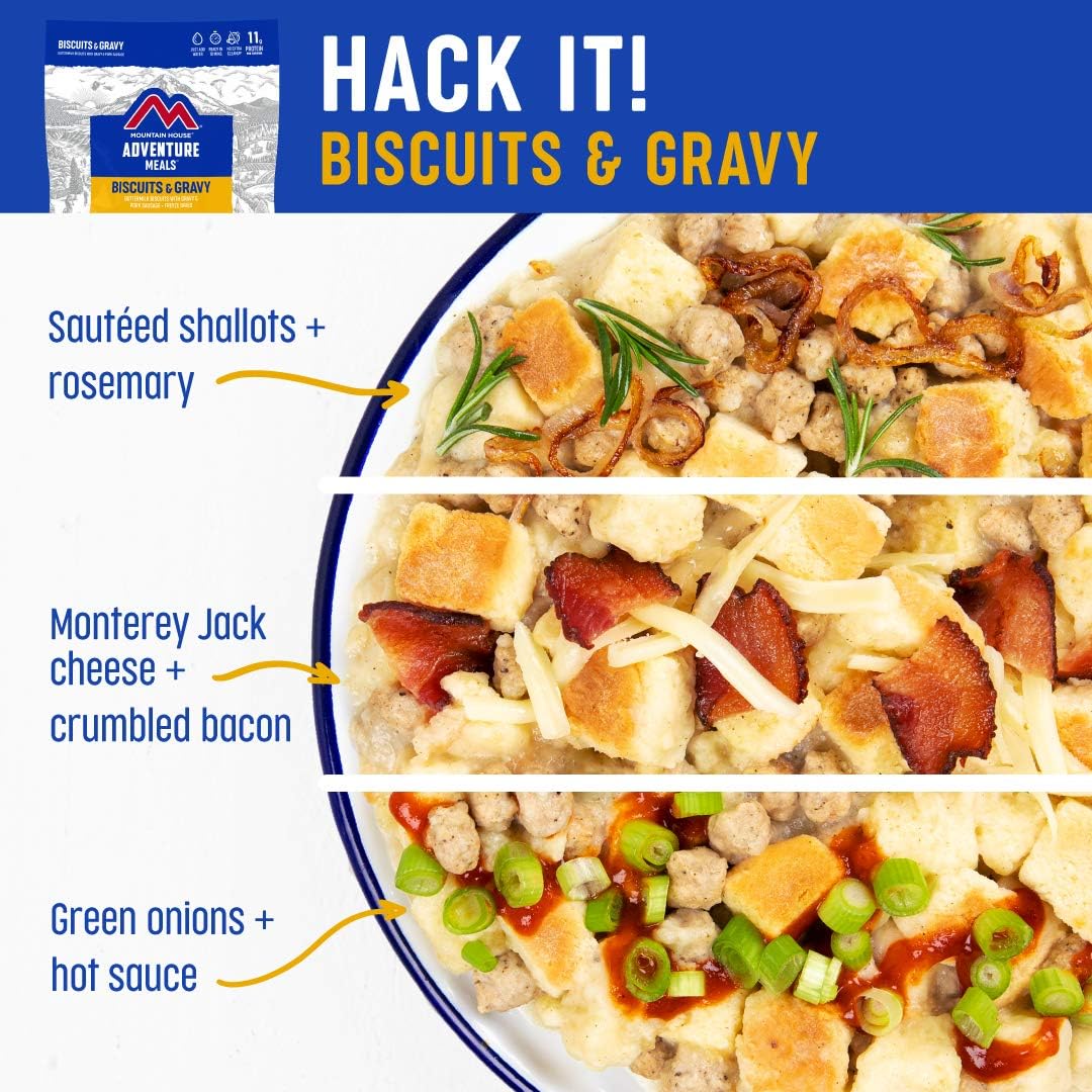 Freeze Dried Biscuits & Gravy Backpacking Food 6-Pack J379316