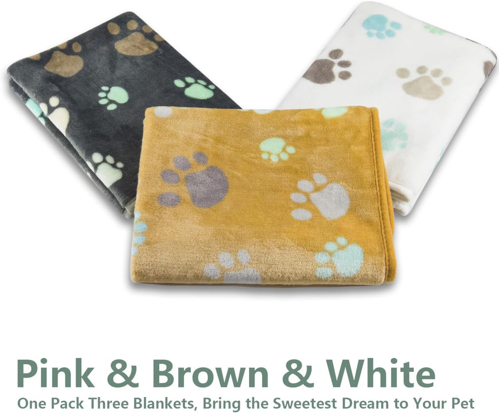3Pack Heart Pattern Super Soft Fluffy Pet Blankets for Dogs Cats B5879