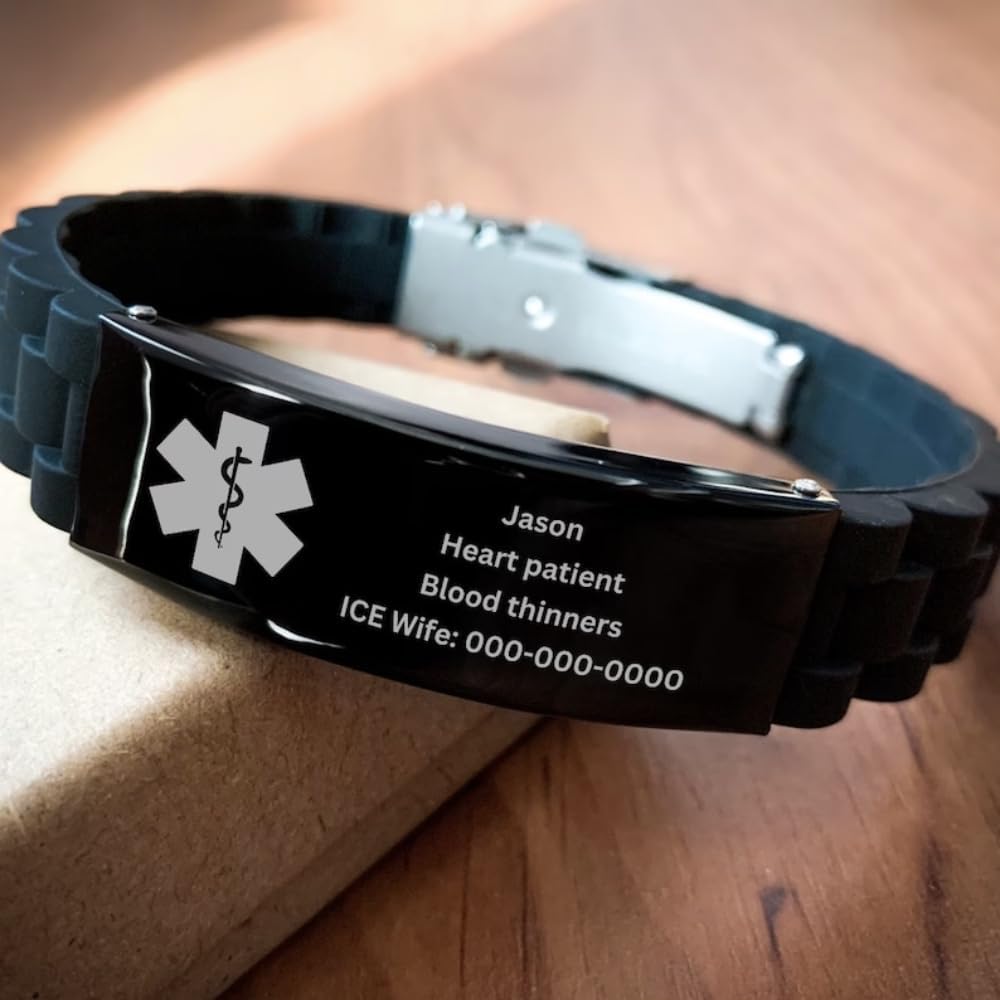 Medical Alert Bracelet with Custom Engraving I4565