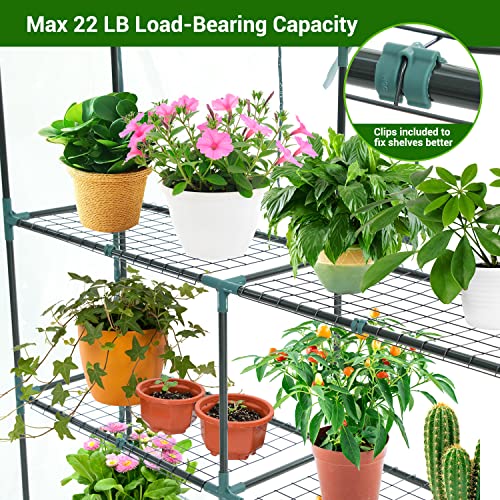 Portable Walk-in Greenhouse with Transparent PVC Cover, 12 Shelves W76383