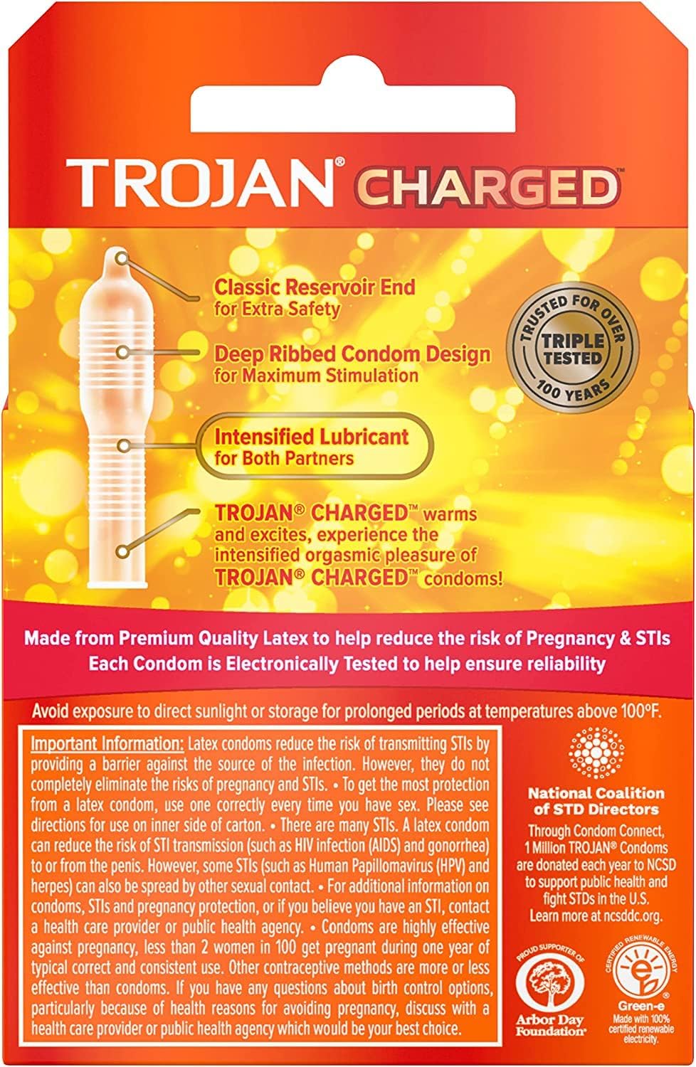 Charged Condoms 3 Count Latex I1383