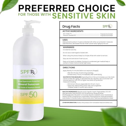 Mineral Sunscreen SPF 50, Waterproof Broad Spectrum for Face and Body L875951