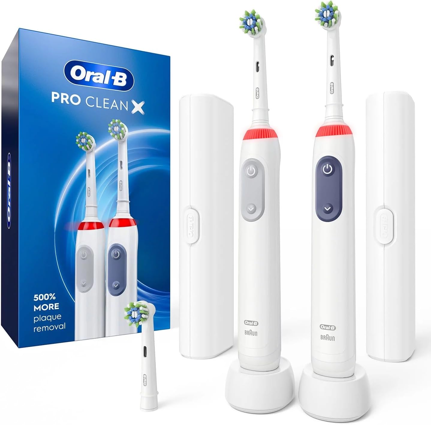 Oral-B Pro Clean Rechargeable Toothbrush (2 Pack + 3 Brush Heads)