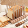 Bread Slicer for Homemade Bread with 3 Size and 2 Thickness, Debris-free Stainless Steel Bread Slicer Guide with Beechwood Bread Cutting Board for loaf,Bagels & Baguette(3/8 & 3/4 Slice sizes)