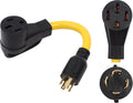 ONETAK NEMA L14-30P to 14-50R 120V/240V 30 Amp Twist Lock 4 Prong Male Plug to 50 Amp 4 Prong Female Outlet Receptacle Generator Welder Dryer EV Charger Power Cord Adapter
