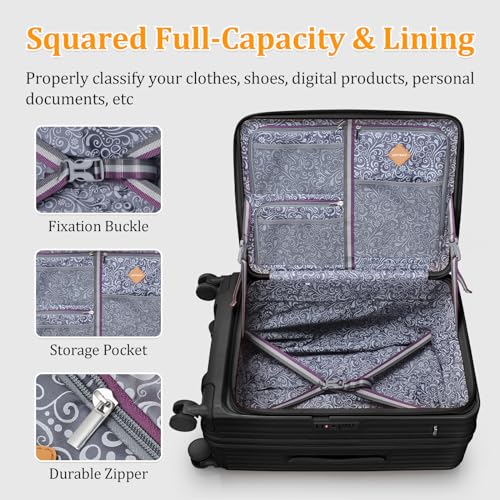 Luggage Set 4 Piece Hardside Suitcase with Spinner Wheels and TSA Lock A776985