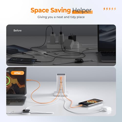 USB C Charger Block 30W, 6-Port Charging Hub for Phone Tablet Earphone C6836