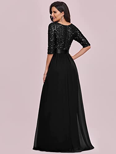 Elegant A Line Sequin Maxi Evening Dress G42674