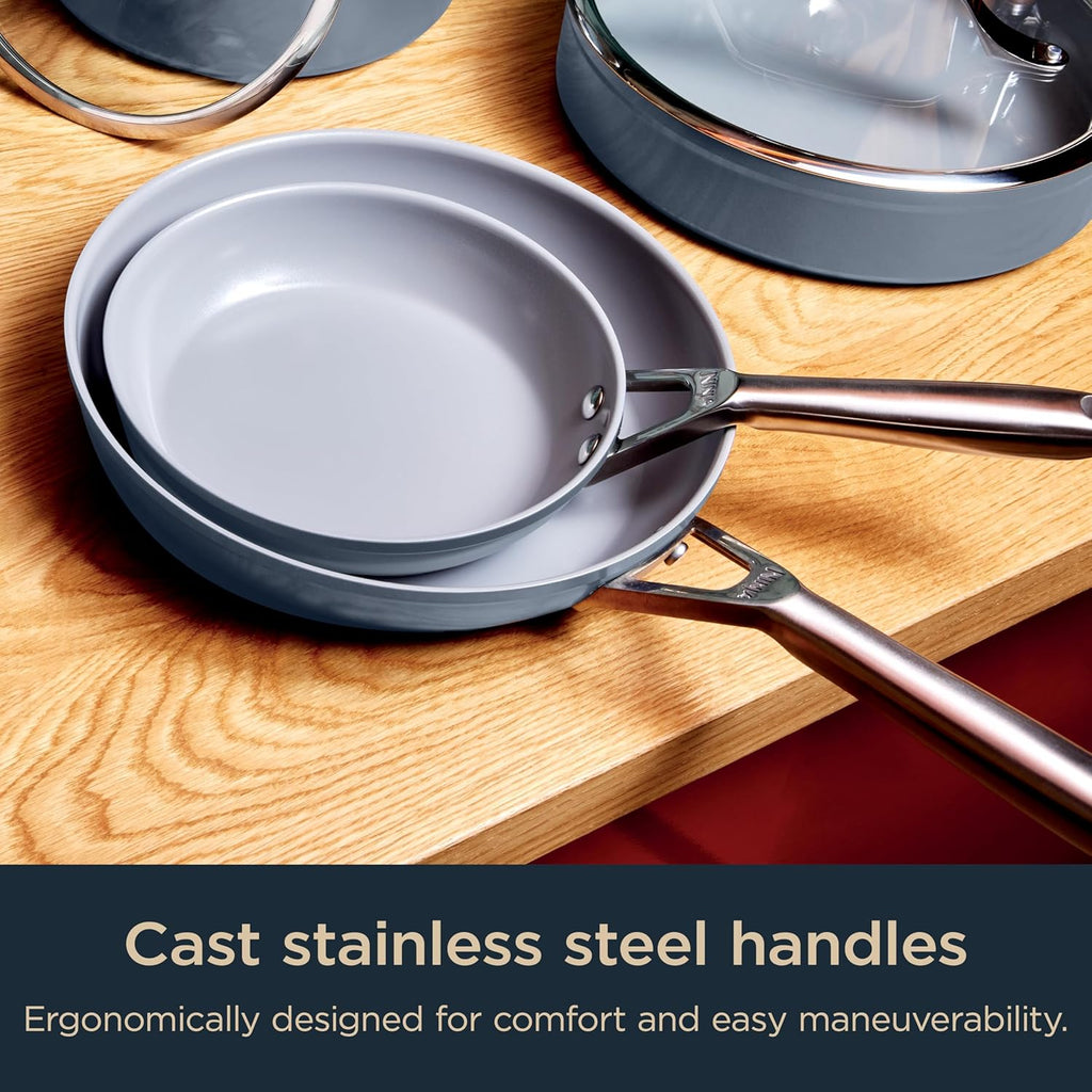 14-Piece Non-Stick Cookware Set with Glass Lids, Ceramic Coated, Oven Safe H452