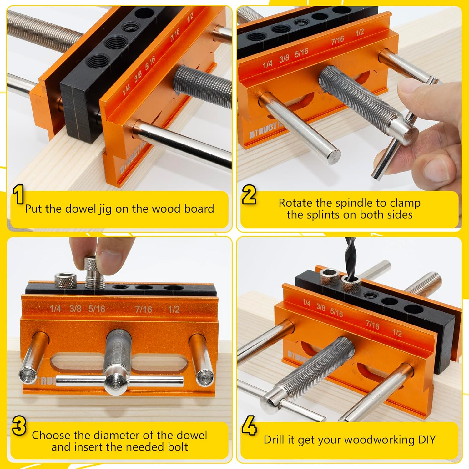 Self Centering Doweling Jig Kit with 6 Drill Guide Bushings G4264