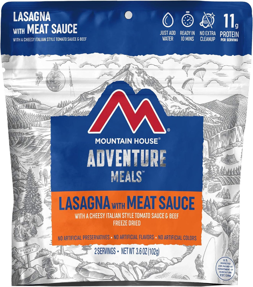 Freeze Dried Backpacking Food, Biscuits & Gravy and Lasagna, 2 Servings Each X499