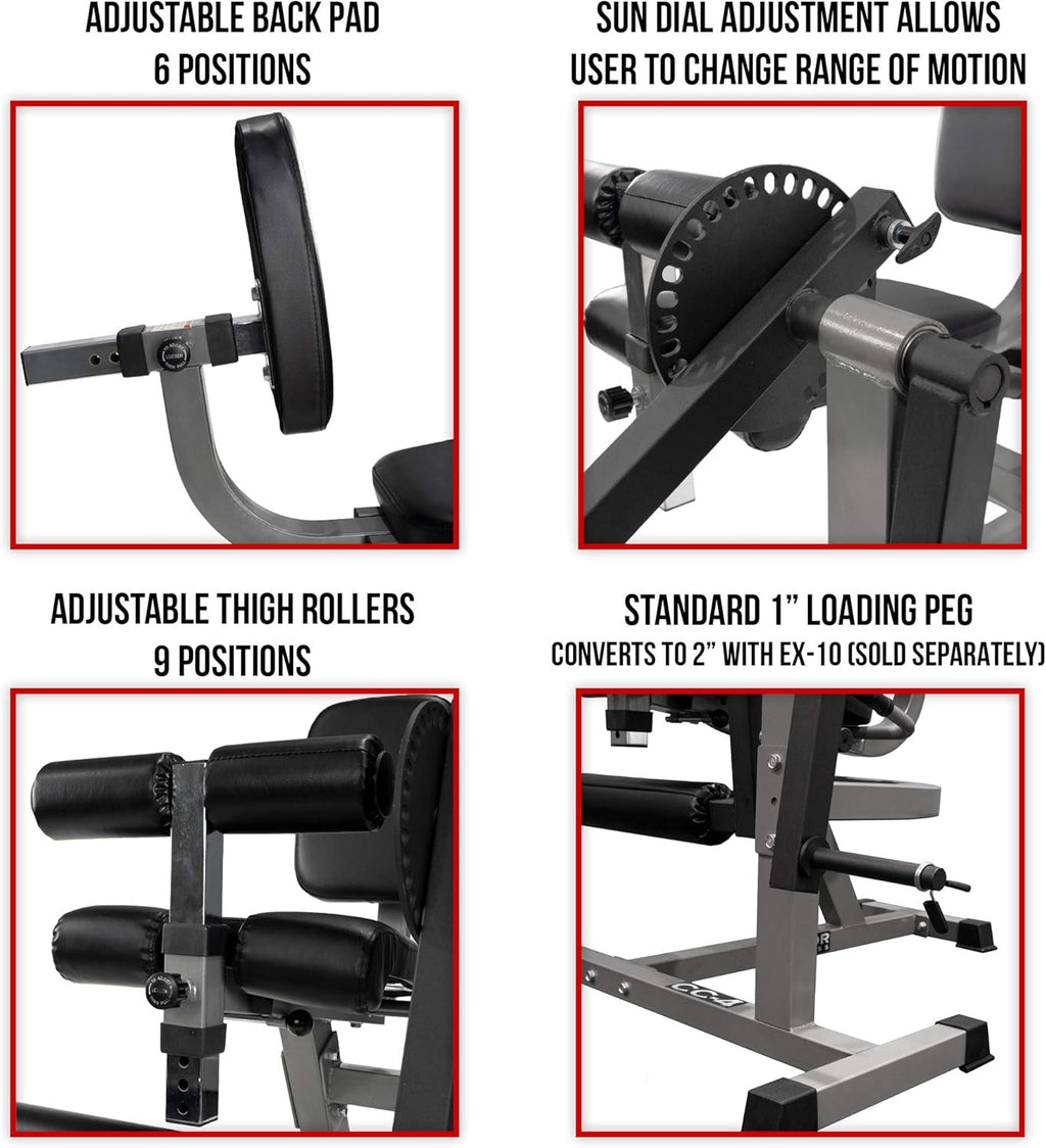 Adjustable Leg Curl Extension Machine, Plate Loaded, 8 Positions Y9301