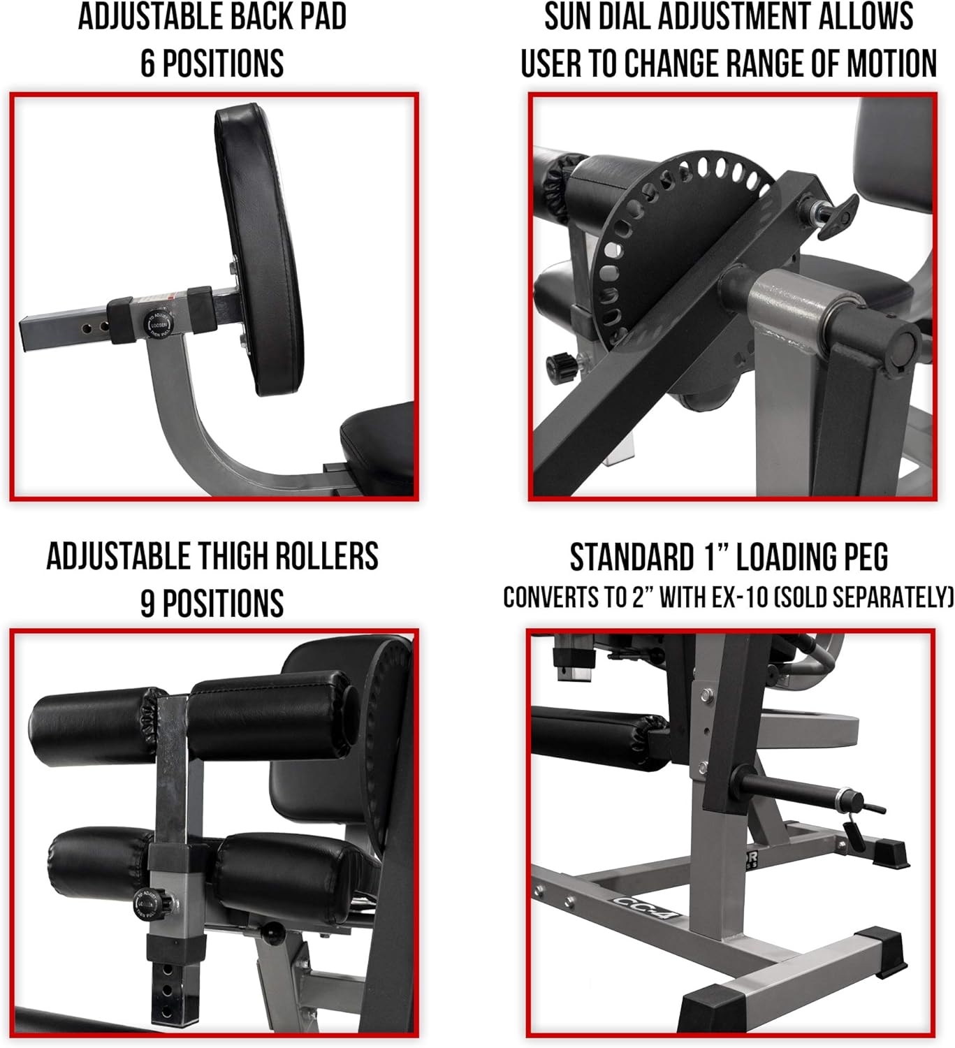 Adjustable Leg Curl Extension Machine, Plate Loaded, 8 Positions Y9301