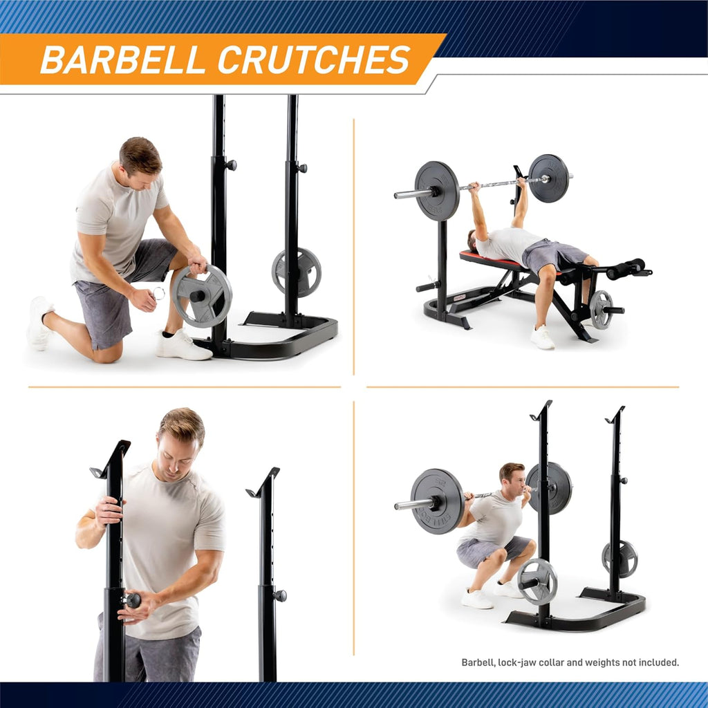 Adjustable Olympic Weight Bench with Leg Developer and Squat Rack B25420