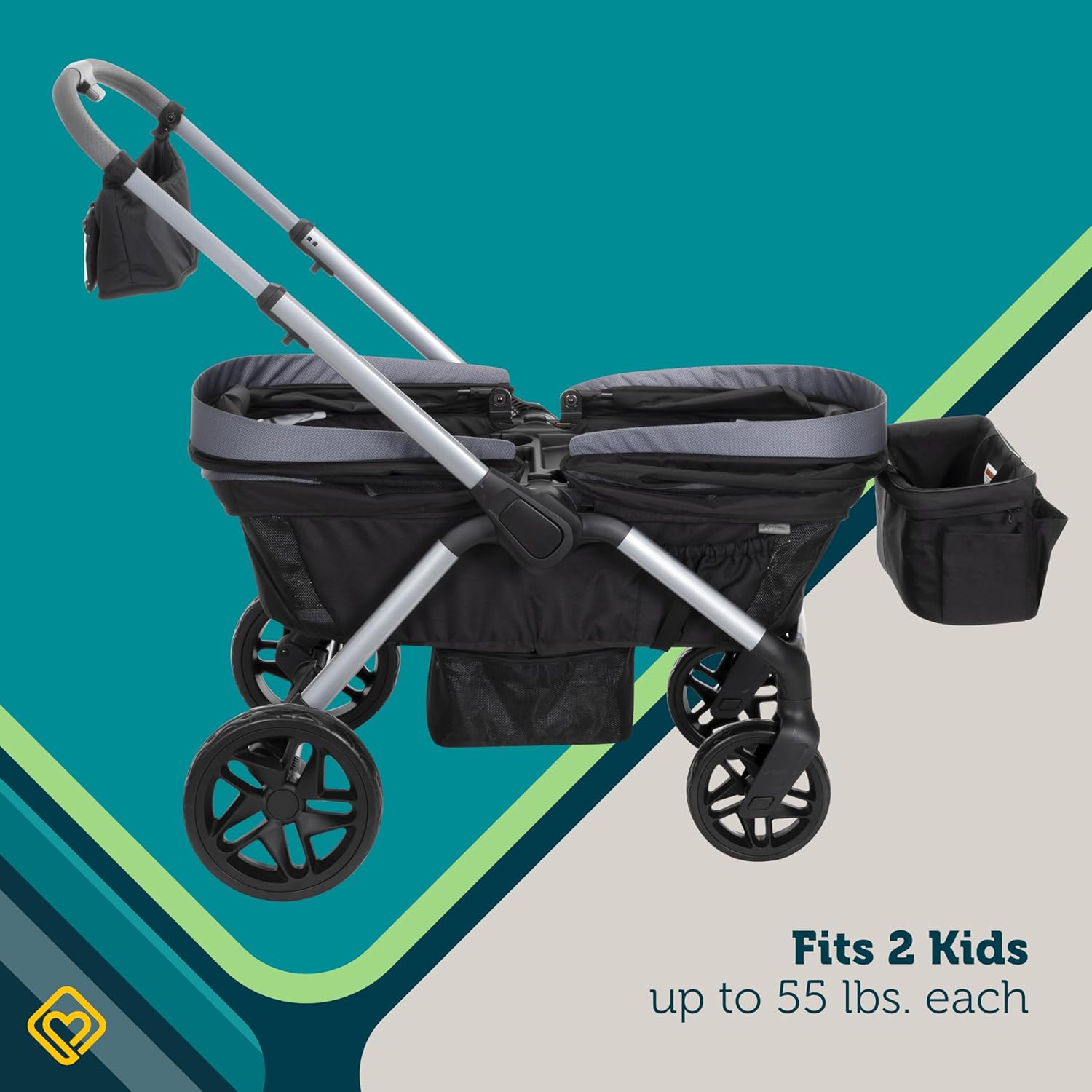 Summit Wagon Stroller for 2 Kids with Removable Tray and Cup Holders V7697