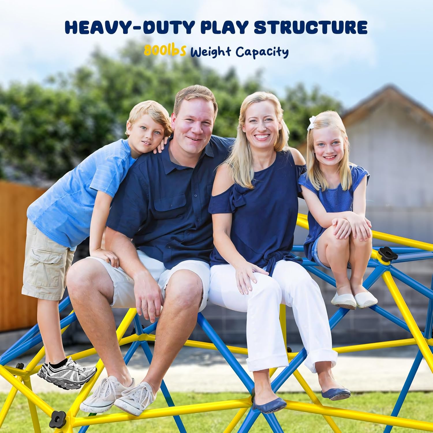 Climbing Dome with Canopy for Kids Backyard, Heavy Duty Monkey Bars, Anti-Rust Steel N87757