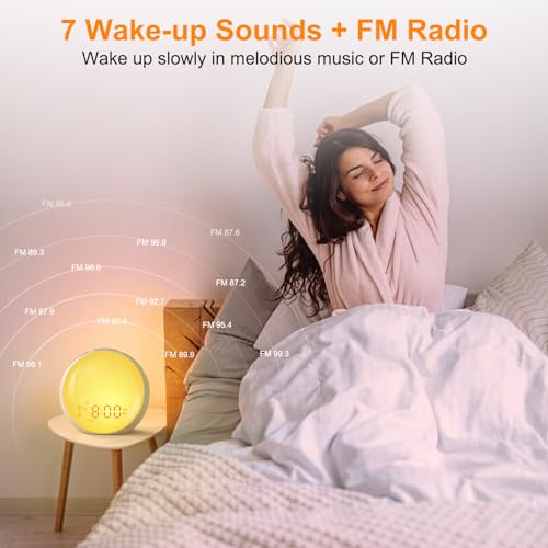 Sunrise Alarm Clock with Wake Up Light, Dual Alarms and FM Radio N967705