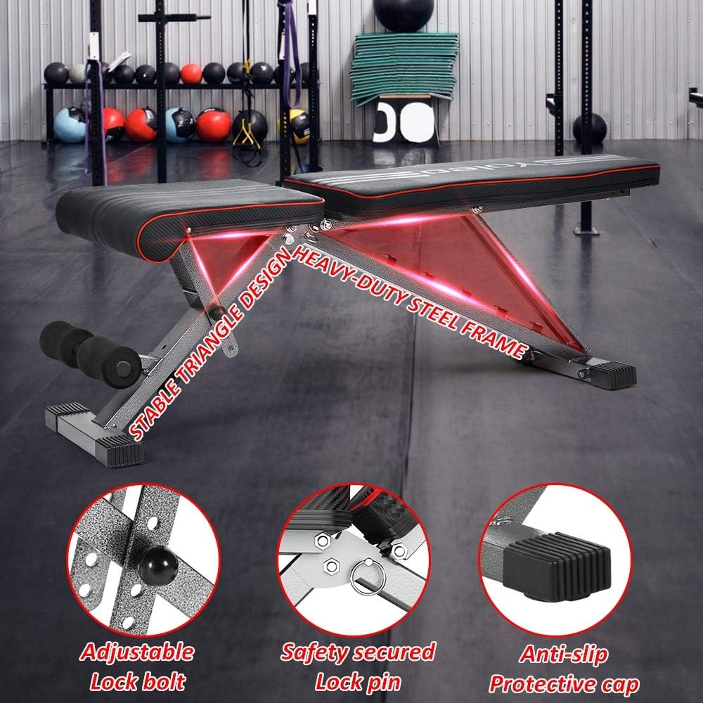 Adjustable Weight Bench, Foldable Strength Training, 330 lbs Capacity, Incline/Decline/Flat Home Gym Z6649