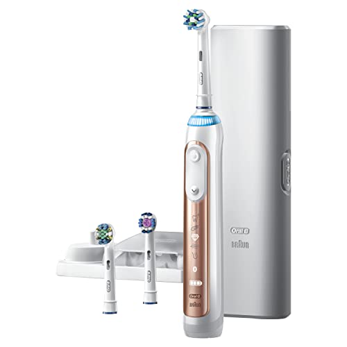 Electric Toothbrush, Rose Gold with 4 Brush Heads and Travel Case F861510
