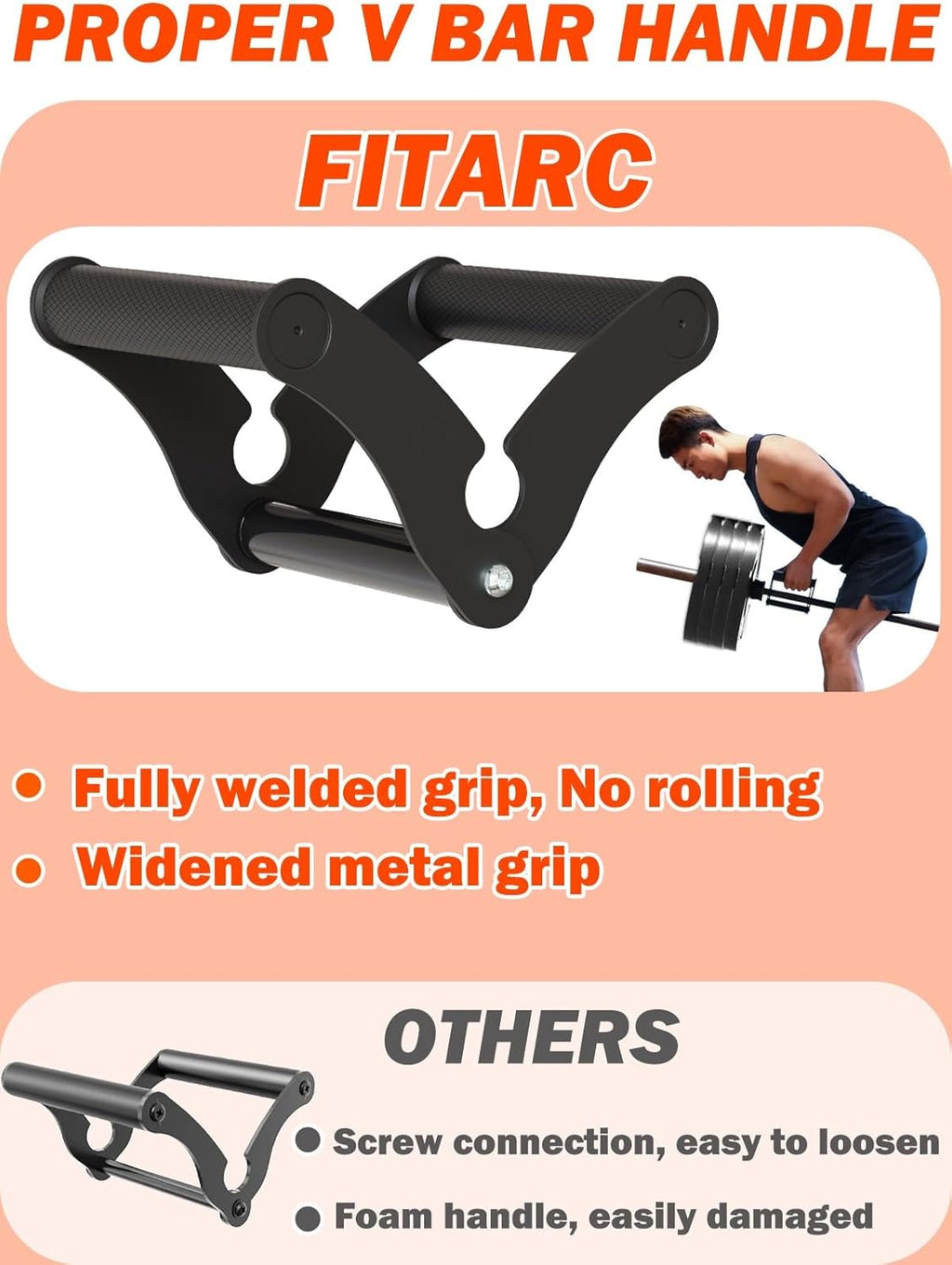 V Bar Attachment for Barbell, Portable Landmine Handle for Olympic Bars M273241