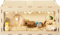 Wooden Hamster Cage, 40" Large Hamster Mice Rat Habitat with Openable Top & Acrylic Sheets, Small Animal Cage Enclosure Pet House for Syrian Hamsters, Guinea Pig, Chinchilla, Rabbit