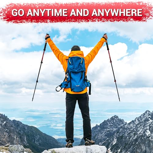 Trekking Poles for Hiking and Walking, Lightweight Aluminum with Cork Grip, Collapsible Z304936