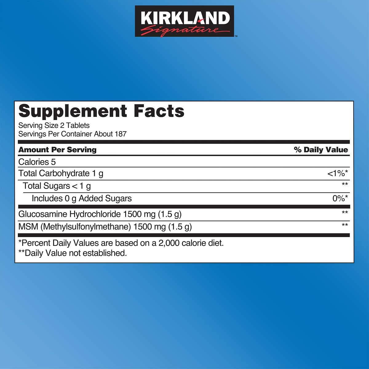 Glucosamine with MSM, 375 Tablets (2 Pack) O908