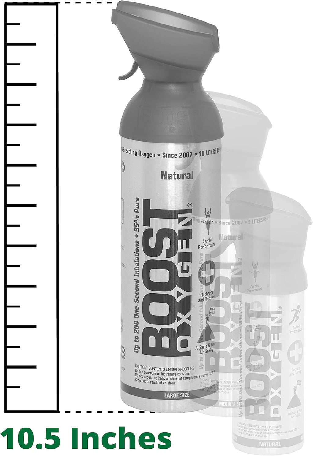 Supplemental Oxygen to Go, All-Natural Respiratory Support, 10 Liter Canister, 5-Pack T360