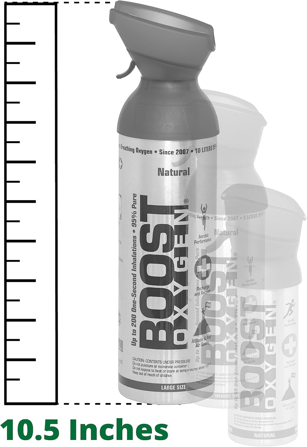 Supplemental Oxygen to Go, All-Natural Respiratory Support, 10 Liter Canister, 5-Pack T360